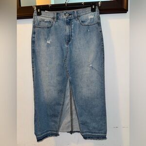 Express Women's High Rise Blue Denim Skirt Size 6